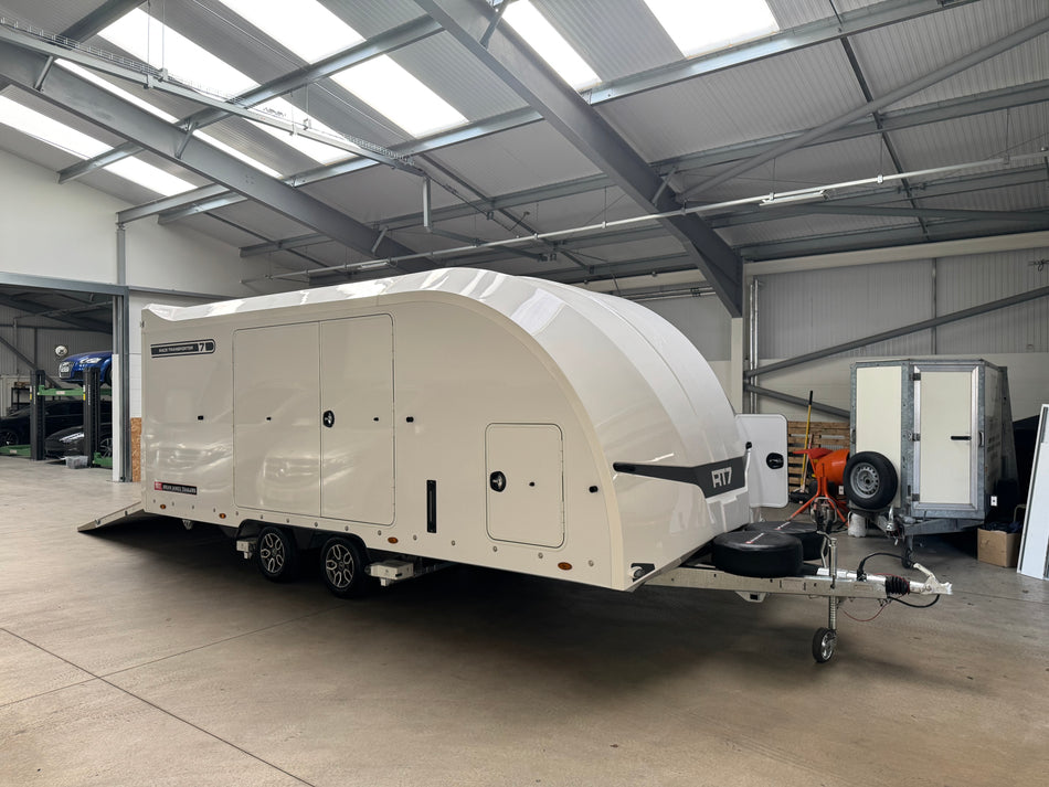 MY25 Brian James Race Transporter 7 White (397-5521-35-2-12-W) (Pre-owned Trailer)