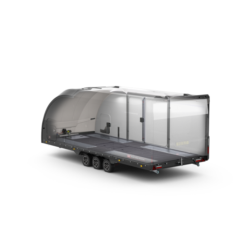 Brian James Race Transporter 7 - 6.0x2.3m 3500Kg - Black (Flash Side Markers, Floor Storage, Solar) (397-6023-35-3-10-B)